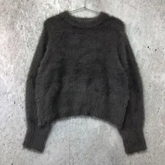 SALON adam et rope サロンアダム エロペ シャギー クルー ネック ニット プルオーバー ダーク グレー Fサイズ ◇〇☆