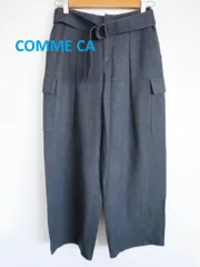 COMME CA　コムサ　ワイドパンツ　Mサイズ　9　ダークグレー　ストレッチ素材　後ウエストゴム　ベルト取り外し可　ウォッシャブル　送料込み　6460954