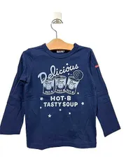 【未使用】【新古品】HOT BISCUITS ホットビスケッツ　Tシャツ　ネイビー　120センチ　長袖カットソー　オールシーズン＿S19＿セルモアから出品＿s-0435-r19