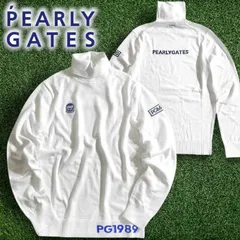 PEARLY GATES パーリーゲイツ ゴルフ コットン混 SUSTAIN加工 無地 タートルネック 長袖 ニット セーター ゴルフウェア 053-2174091 定価1.9万 ホワイト 4 ▲022▼50228w01