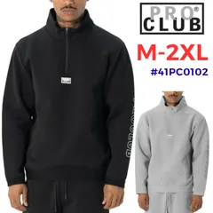 ゆ*た様 PRO CLUB ハーフジップジャケット ブラック/ホワイト/グレー PRO CLUB（プロクラブ） PRO CLUB COMFORT TRI-COLOR COTTON / NYLON