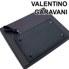 美品 ヴァレンティノガラヴァーニ VALENTINO GARAVANI フラグメントケース カード コイン ロックスタッズ 黒 レザー メンズ 5E389