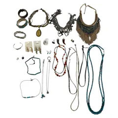 ★ インディアンジュエリー風 アクセサリー 25点 まとめ商品 ブレスレット イヤリング ピアス 他  現状品 0.85kg