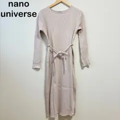 nano universe リブカットソーワンピース　ピンクベージュ　36