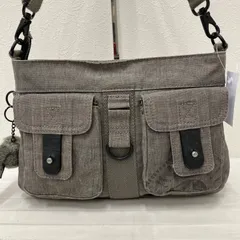 7355　KIPLING　キプリング　ショルダーバッグ　 斜めがけ　紐調節可能　ベージュ系　 ナイロン　軽量　モンキーチャーム　 レディース