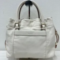 7291　kate spade　ケイトスペード　ハンドバッグ　オフホワイト　レザー　無地　レディース　シンプル　きれいめ　上品　カジュアル