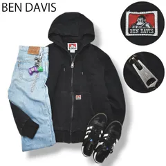 【定番】 ベンデイビス BEN DAVIS アクティブ ジャケット ダック地 ジップアップ パーカー M ブラック メンズ 男性用 アメカジ ストレート シンプル 無地 防寒 アウター