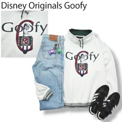 【希少】 90sヴィンテージ ディズニー Disney Originals Goofy グーフィー ビッグプリント ハイネック スウェット  L ホワイト メンズ レディース ユニセックス 男女兼用