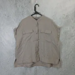 レディース トップス ノースリーブ 3Lサイズ ボタン付き グレージュ色 □〇