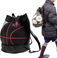 三八商店 サッカーボール入れ 【背負ってラクラク持ち運び】  サッカー リュック  ボールバッグ サッカーボール 袋 ネット サッカーボールネット サッカーボールケース バレーボール ボールネット サッカー用品 バッグ バスケットボール入れ a-242