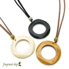 ネックレス レディース サークルウッド シンプル レザー 革 fragrant day ペンダント JN10018