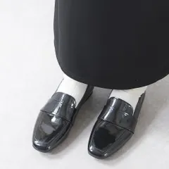 [エナメルブラック]ローファー レディース 本革 レザー 革靴 カジュアルシューズ ぺたんこ ローヒール フラットシューズ スクエアトゥ 日本製 痛くない 柔らかい 疲れない 歩きやすい 軽量 仕事 フォーマル マニッシュ 黒 k160-31278