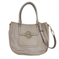 TORY BURCH トリーバーチ アマンダ 2WAY レザー トートバッグ F ライトグレー レディース