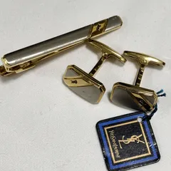 【送料無料】YSL/Yves Saint Laurent/イヴサンローラン/タイピン/カフスセット/ゴールド×シルバー/中古品