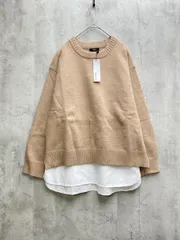 新品 BASEMENT online ベースメントオンライン インナー付き ニット セーター sizeF/ベージュ ◆■レディース