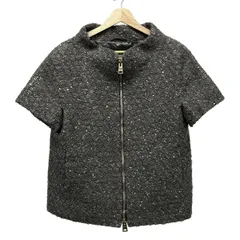 HERNO(ヘルノ) ダウンジャケット サイズ44 L レディース美品 - ダークグレー×ダークブラウン×シルバー 半袖/スパンコール/冬