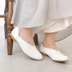 [ホワイト]パンプス 本革 フラットシューズ ローヒール ぺたんこ フラット ラウンドトゥ 痛くない 柔らかい 長時間 疲れない 歩きやすい 走れる  おしゃれ きれいめ 日本製 軽量 レザー 通勤 仕事  冠婚葬祭 フォーマル k11-9285036