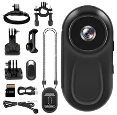 【モニター搭載 27g軽量 16Gカード付属 】アクションカメラ小型 小型ビデオカメラ ウェアラブルカメラ 小型カメラ 1080P画質 120度広角 2時間録画 自動暗視機能 256GB対応 上書き録画 Vlog/旅行/アウトドア/スポーツ 記録用 携帯便利/