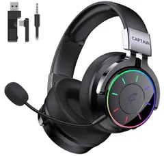 ゲーミングヘッドセット ワイヤレス PS5 へッドセット ゲーミングヘッドホン Bluetooth 5.4/2.4GHz/有線対応｜低遅延＆7.1chサラウンド｜RGBライト付き マイク着脱式｜60時間連続使用｜Switch/PS4/PS5/PC対応 軽量設計