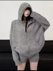 フード付きニット ハーフパンツ セットアップ