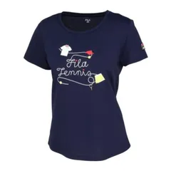 【FILA（フィラ）】テニスウエア　レディース　半袖　Tシャツ　ネイビー　M/Lサイズ　EL0210
