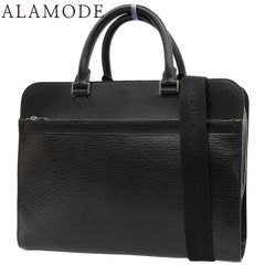 Pre-owned Louis Vuitton Epi Bassano GM Business Bag/Briefcase, Handbag, Commuter Bag, Document Bag, Epi Leather, Noir, Black, Silver Hardware, M54022, Men's, 40802168099.