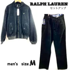 e) タグ付き未使用品  RALPH LAUREN ラルフローレン セットアップ コーデュロイ ジャケット パンツ   ブラック  Mサイズのサムネイル