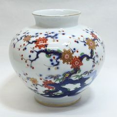 ◯ 有田焼 源右衛門窯 「染錦松鶴花瓶」 - メルカリ