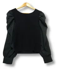 【送料無料】【未使用】INGNI イング 長袖リブニットセーター 襟切替  ワイド袖  バックリボン 黒 Mサイズ 秋冬春用■管理番号L29605AWS26-251212-50（510）