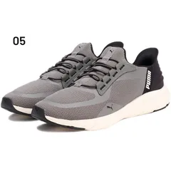 MY249 PUMA プーマ SOFTRIDE FLEX LACE EASE IN WD 309901-05 グレー ランニングシューズ スニーカー ユニセックス 24.5cm