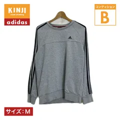 adidas　スウェット　長袖　トレーナー　クルーネック　裏毛　袖ライン　ワンポイント　ブランドロゴ　スリーストライプ　刺しゅう　スポーツ　古着