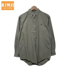 POLO by RALPH LAUREN　プレーンシャツ　90s vintage　90年代　長袖　シャツ　トップス　ボタンダウン　HAMILTON　ワンポイント　スモールポニー　刺しゅう　古着