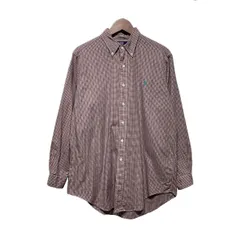 POLO by RALPH LAUREN　チェックシャツ　90s vintage　90年代　長袖　シャツ　トップス　ボタンダウン　ワンポイント　ブランドロゴ　スモールポニー　刺しゅう　古着