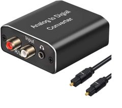 Analog-to-Digital Audio Converter, HDIWousp Aluminum RCA to Optical Cable, Stereo L/R, 3.5mm Jack to Digital Toslink Coaxial Audio Adapter, Compatible with PS4, Xbox, HDTV, DVD, and Headphones.