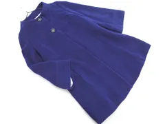 INED イネド アンゴラ混 スタンドカラー コート size13/青 ◇■ レディース