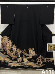 蘇州刺繍 汕頭刺繍 仮絵羽 未仕立て品 吉祥文様 正絹 八掛付き B038