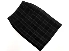 PAUL STUART ポールスチュアート ウール混 チェック タイト スカート size4/黒 ◇■ レディース