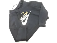 NIKE ナイキ プリント ショート丈 プルオーバー パーカー sizeS/黒 ◇■ レディース