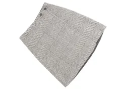 NATURAL BEAUTY BASIC ナチュラルビューティーベーシック リバーシブル ウール混 チェック 巻き ラップ スカート sizeS/グレーｘ白 ◇■ レディース