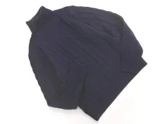 nano universe ナノユニバース ウール混 ケーブル編み タートルネック ニット セーター sizeS/紺 ◇■ レディース