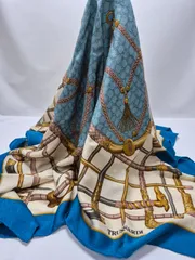 【used品】TRUSSARDI レディーススカーフ シルク100%