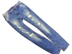 ZARA TRF ザラ トラファ ダメージ加工 スキニー デニムパンツ size36/紺 ■■ レディース