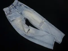 MOUSSY マウジー ダメージ加工 ワイド デニムパンツ size24/青 ■■ レディース