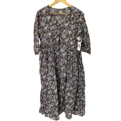 スタジオクリップ Studio Clip 花柄 V襟コットン シャツワンピース レディース JPN：M 