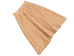 SM2 サマンサモスモス スウェード調 タック ロング スカート sizeM/茶 ◇■ レディース