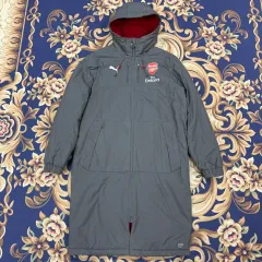 (M)プーマ Puma アーセナル 17/18 ベンチ コートジャケット (チャコール 2Wayジッパー)