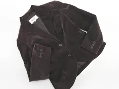 自由区 ベロア テーラード ジャケット size34/茶 ◇■ レディース