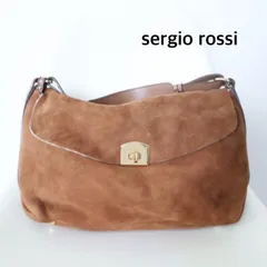 sergio rossi　セルジオロッシ　ムートンショルダーバッグ　ポーチ付き　イタリア製　キャメル　お出掛け　送料込み　6461116のサムネイル