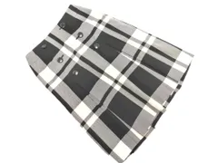 INED イネド ウール混 チェック フレア スカート size7/白ｘ黒 ■■ レディース