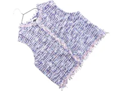 ZARA ザラ ツイード ベスト sizeL/青 ◇■ レディース